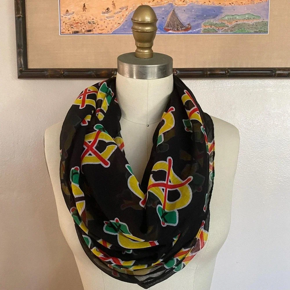 Chicago Blackhawks Infinity Scarf Black Womens One Size NHL Forever Collectibles